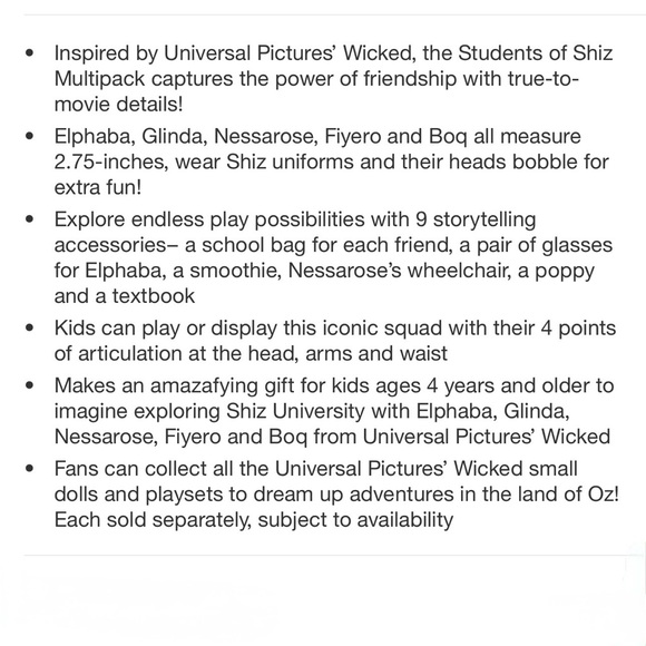 Wicked Students Of Shiz Small Doll Multipack - Picture 16 of 16